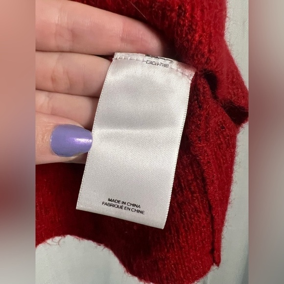 Express Red Mock Turtleneck Knit Sweater Small - Picture 6 of 7